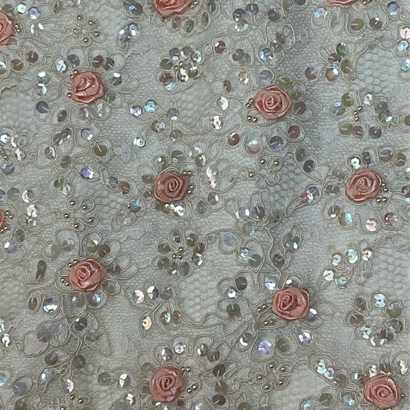 RINA diMONTELLA Vintage Blazer & Skirt set Lace and Rose Bud Embroidery Size 6 - Picture 16 of 17